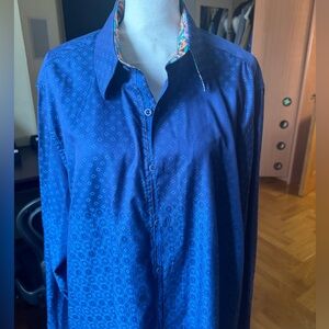 Robert Graham men’s embroidered button down shirt Sz XXL